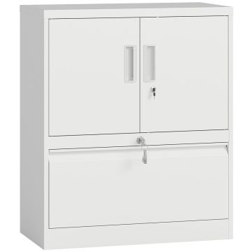 Filing cabinet, 2 doors, shelf and drawer, 80 × 95 × 40 cm