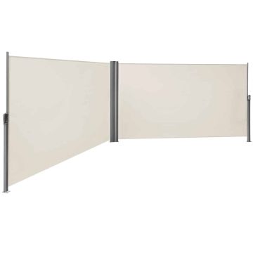 Dvipusis šoninis tentas / markizė 200 x 600 cm, smėlio spalvos