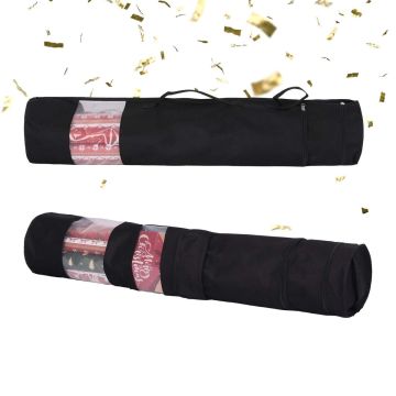 Dovanų popieriaus laikymo maišeliai Relaxdays 10052298_46, 2 vnt, Juoda, Ø 17 × 85 cm