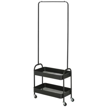 Drabužių kabykla Homcom 56,5x31,5x152,5cm., juodos spalvos