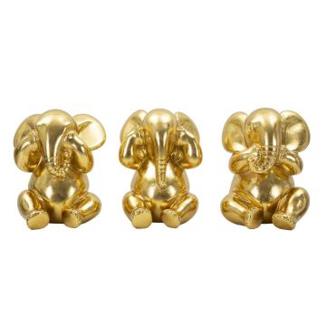 Dramblių skulptūrų rinkinys, 3 vnt, Ø 15,5 × 20,5 cm