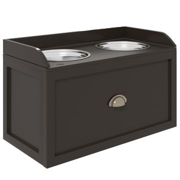 Миски с подставкой PawHut 60x30x36см, коричневого/серебристого цвета