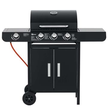 Gas barbecue, 3 main and 1 side burner, 110 × 100 × 50 cm