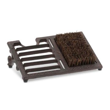 Durų kilimėlis Relaxdays 10035804.0, su šepečiu ir batų traukikliu, Rudas, 33,5 × 12 × 22,5 cm
