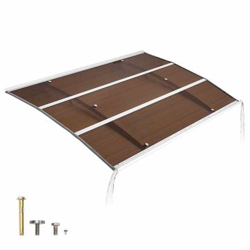 Door canopy VEVOR TH40X59B-C, Brown, 150 × 100 × 14 cm