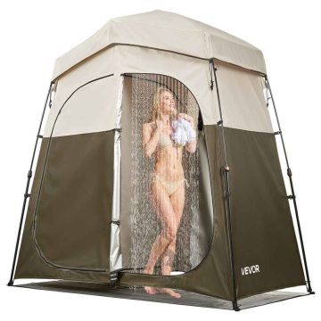 Shower tent VEVOR YL-fold tent6, 2 rooms, 2 persons, Gray, 214 × 112 × 213 cm