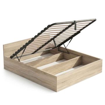 Double bed AkordV2, 160 × 200 cm, oak color, 167 × 205 × 68 cm