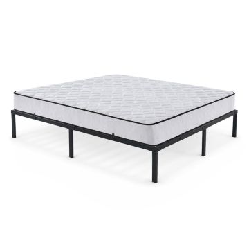 Double metal bed with mattress AkordV2, Foldable, black, 160 × 200 × 35 cm