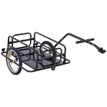 Велоприцеп Homcom 155x71,5x77см, черного цвета