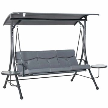Lauko sūpynės Outsunny 271x125x177cm., pilkos/juodos spalvos