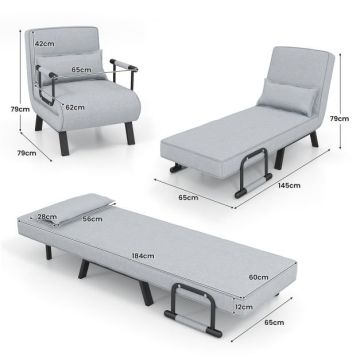 Fotelis 79x65x79cm., pilkos/juodos spalvos