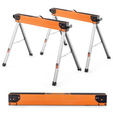Rinkinys iš 2 pjūklos stovų 106x76x59cm., sidabrinės/oranžinės spalvos