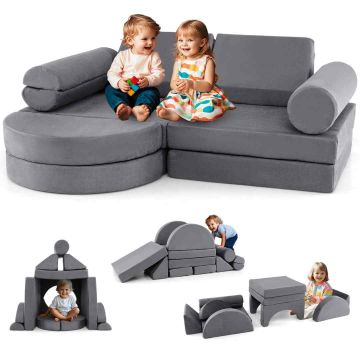 Modulinė vaikiška sofa 145x71x46cm., pilkos spalvos