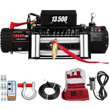 Electric winch VEVOR, 13,500 lbs, 12 V, 62.8 × 23 × 35 cm