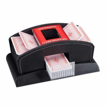 Elektrinė kortų maišyklė Relaxdays, 2 kaladėms, 23,5 × 10,5 × 13,5 cm