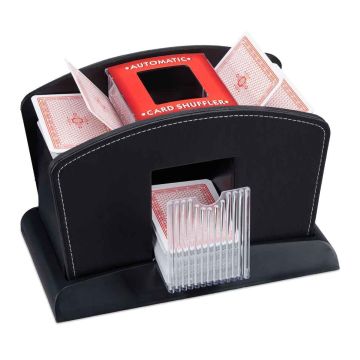 Elektrinė kortų maišyklė Relaxdays, 4 kaladėms, 23,5 × 16 × 13,5 cm