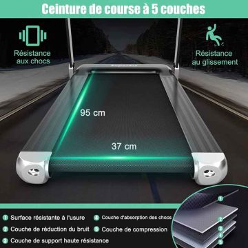 Electric treadmill, foldable, 113 × 57.5 × 94 cm