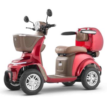 Electric mobility scooter VEVOR LUNAR, 4 wheels, red, 168 × 67 × 117 cm
