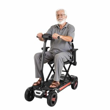 Electric mobility scooter VEVOR N3473, 4 wheels, Black, 970 × 570–640 × 810–950 mm