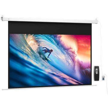 Electric projector screen, 120 inches, 16:9, White, 293 × 193 × 8 cm