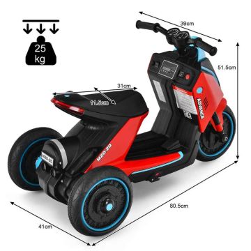 Electric children's scooter, 3 wheels, 80.5 × 51.5 × 41 cm