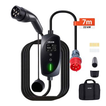 Electric vehicle charging station VEVOR EV-ACS3201PE/K3, Type 2, 22 kW, 32 A