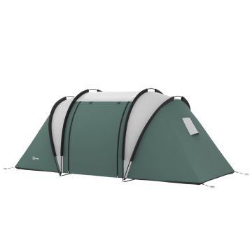 Spacious tunnel tent for 4-5 people, dark green, waterproof 3000 mm