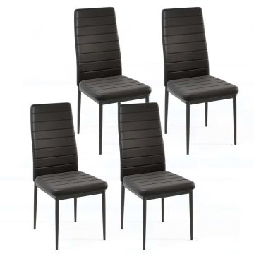 Rinkinys iš 4 valgomojo kėdžių 52,5x43x96,5cm., juodos spalvos