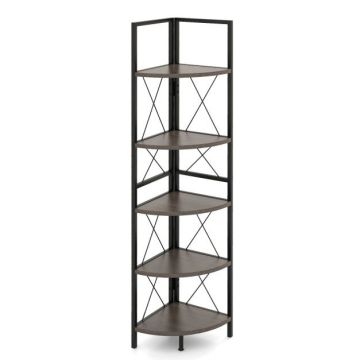 Напольная полка 35,5x35,5x159,5 см, черно-серого цвета