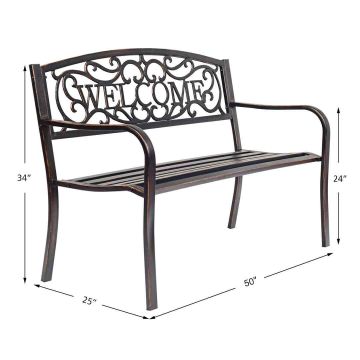 Sodo suoliukas 127x63,5x89cm., bronzinės spalvos