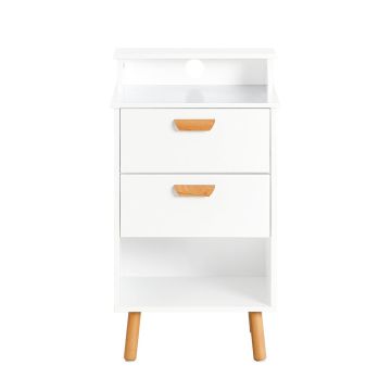 Прикроватная тумбочка 40x35x71см., белого/светло-коричневого цвета