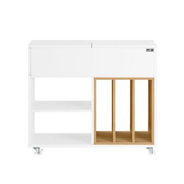 Прикроватный столик 70x30x61см., белого/светло-коричневого цвета