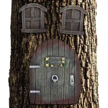 Fėjų durų sodo dekoracija Relaxdays 10025381.0, 3 dalių, 12 × 15,5 × 1,5 cm