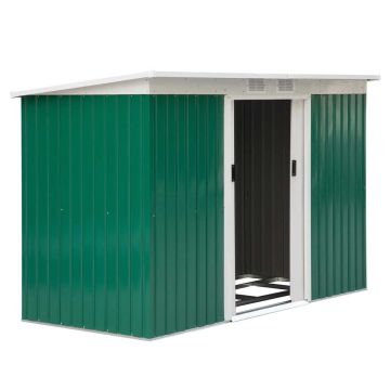 Sodo sandėliukas Outsunny 280x130x172cm., žalios/baltos spalvos