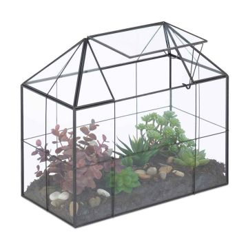 Florariumas Relaxdays, namelio formos, 30 × 27 × 15 cm