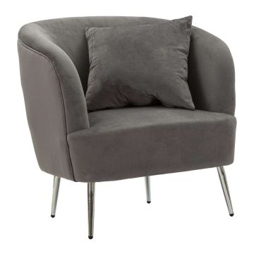 Fotelis Silvery, su pagalvėle, 73 × 78 × 66 cm