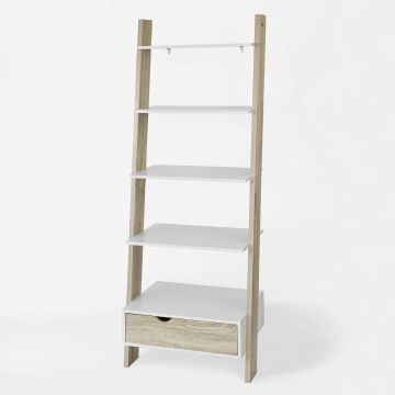 Книжная полка 65x40x179см., светло-коричневого/белого цвета