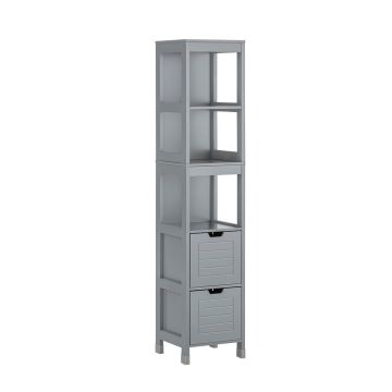Напольный шкаф для ванной 30x30x144см., серого цвета