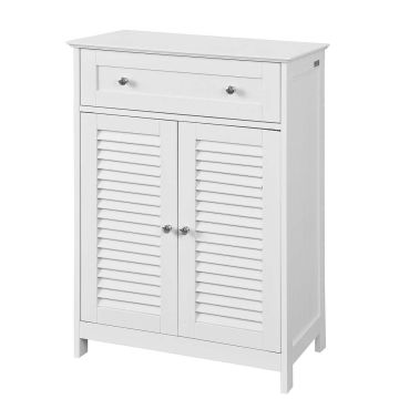 Напольный шкаф для ванной 60x35x87см., белого/серебристого цвета