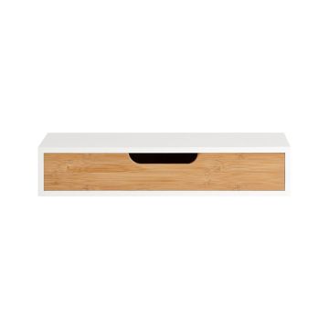 Настенная полка с ящиком 40x25x8см., светло-коричневого/белого цвета