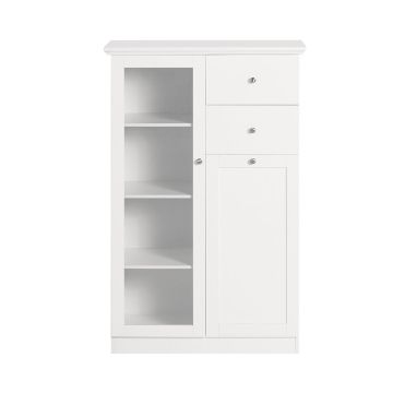 Virtuvės spintelė 80x40x125cm., baltos/sidabrinės spalvos