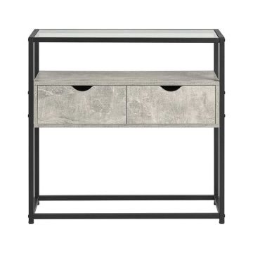 Комод 81x35x78см., серого/черного цвета