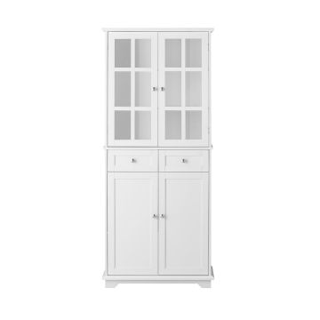 Virtuvės spintelė 75x40x175cm., baltos/sidabrinės spalvos