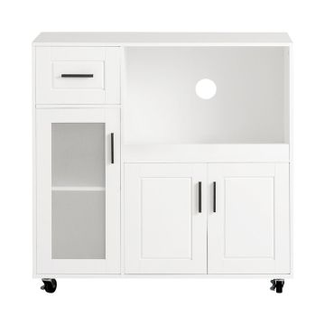 Virtuvės spintelė 88,5x40x89cm., baltos/juodos spalvos