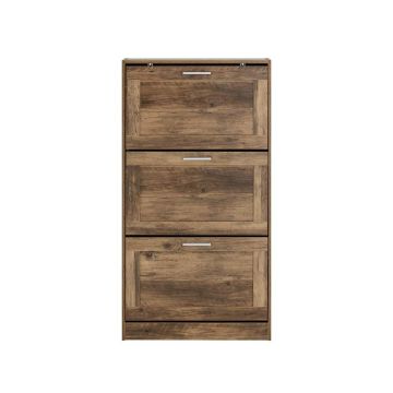 Batų spintelė 60x23x115cm., rudos/sidabrinės spalvos