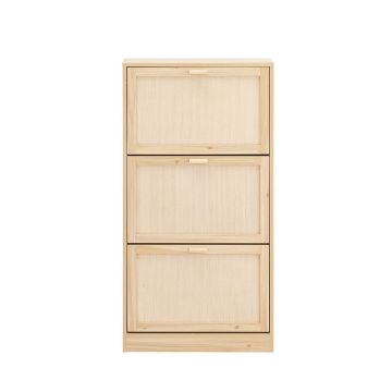 Batų spintelė 60x24x118cm., šviesiai rudos/baltos spalvos