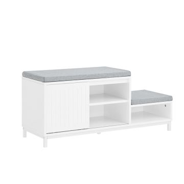 Prieškambario suolas 100x35x45cm., baltos/pilkos spalvos