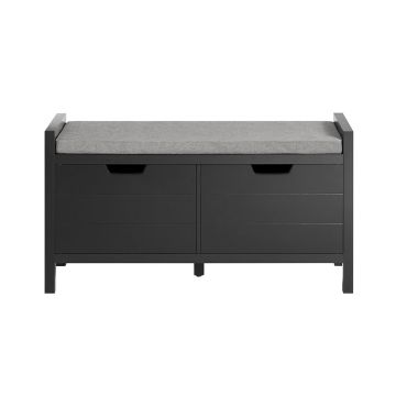 Prieškambario suolas 91x30x50cm., juodos/pilkos spalvos