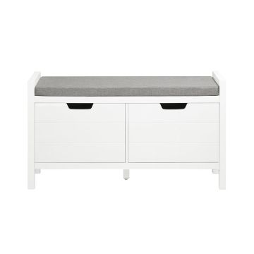 Prieškambario suolas 91x30x50cm., baltos/pilkos spalvos