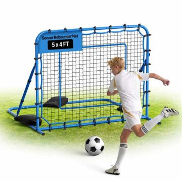 Futbolo kamuolių atšokimo tinklas VEVOR DKS-54b, Reguliuojamas kampas, 157 × 122 × 142 cm